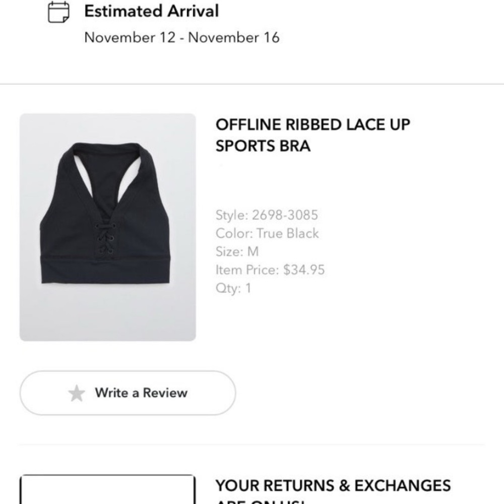 Aerie black sports bra